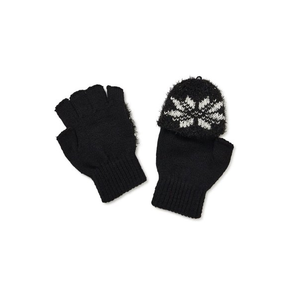 Holiday Time Women's Tinsel Snowflake Winter Stylish Hat and Gloves Set, 2-Piece - Picture 2 of 2
